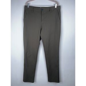 Vuori Cascade Tech Chino Pant Athletic Slim Fit Dark Oregano Green Size 34